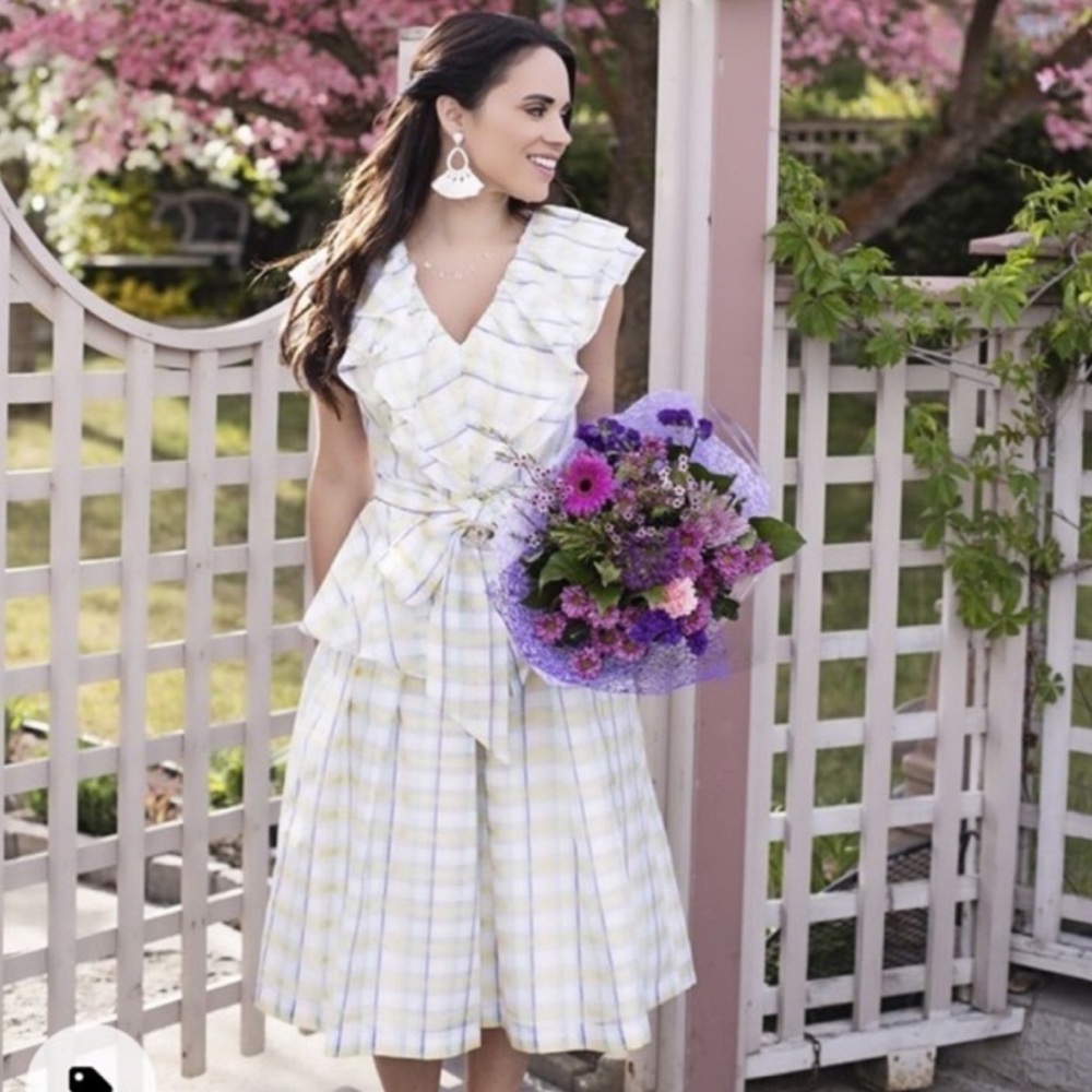 Halogen X Atlantic-Pacific Bow Front Ruffled Dress Size XL